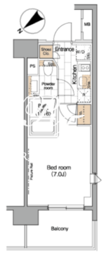 パークハビオ目黒リバーサイド 701 間取り図