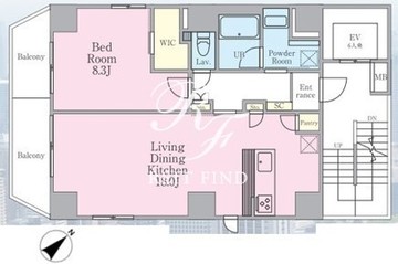 マノア白金高輪 701 間取り図