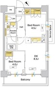 パークアクシス門前仲町テラス 202 間取り図