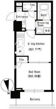 パークキューブ上野 206 間取り図