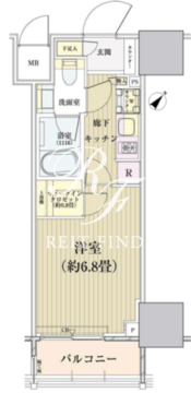 パークリュクス白金高輪 604 間取り図