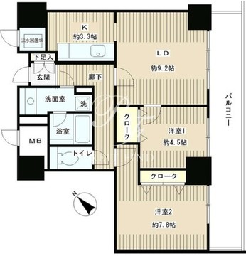 トレステージ目黒 1402 間取り図