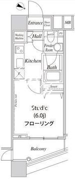 ファーストリアルタワー新宿 1802 間取り図