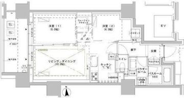 パークスフィア牛込神楽坂 1303 間取り図