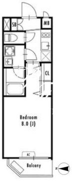 グランパセオ神楽坂2 409 間取り図