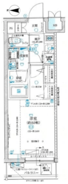 グランパセオ神楽坂2 408 間取り図
