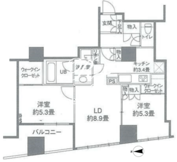 カスタリアタワー品川シーサイド 2501 間取り図