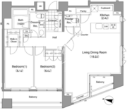 パークハビオ赤坂氷川町 1001 間取り図