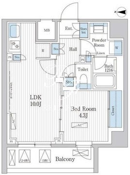 パークアクシス東陽町レジデンス 316 間取り図