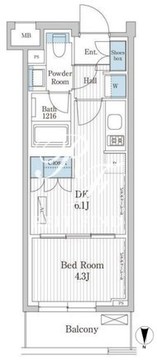 パークアクシス東陽町レジデンス 2204 間取り図