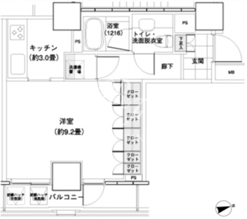 パークキューブ愛宕山タワー 1904 間取り図