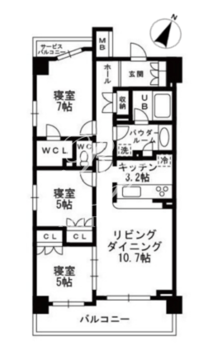 シャンピアグランデ深沢 205 間取り図