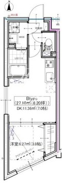 クリアル三軒茶屋 102 間取り図