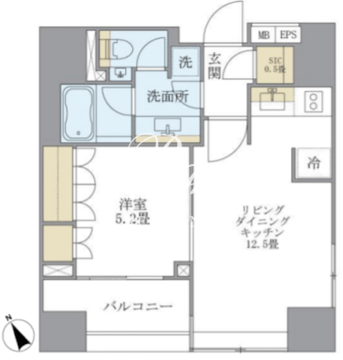 アパートメンツタワー麻布十番 1004 間取り図