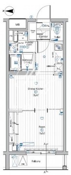 プレミアムキューブ大岡山DEUX 202 間取り図