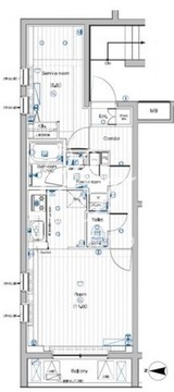 プレミアムキューブ大岡山DEUX 203 間取り図