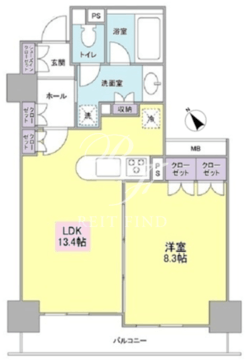 グレンパークG-WEST 1506 間取り図