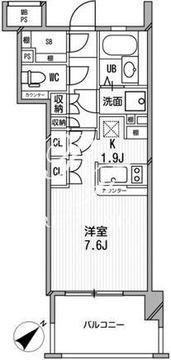 ライオンズシティ白金高輪 505 間取り図