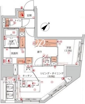 ハーモニーレジデンス千代田岩本町 303 間取り図