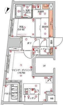 ハーモニーレジデンス千代田岩本町 702 間取り図