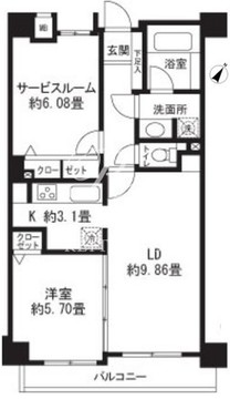 レジディア三軒茶屋2 303 間取り図