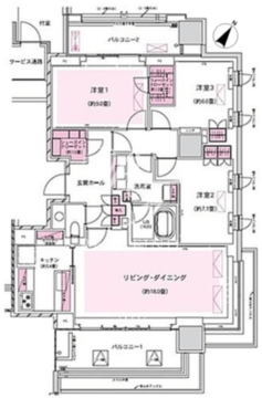 ザ・パークハウスグラン千鳥ヶ淵 206 間取り図