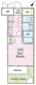 シトロン代々木 104 間取り図