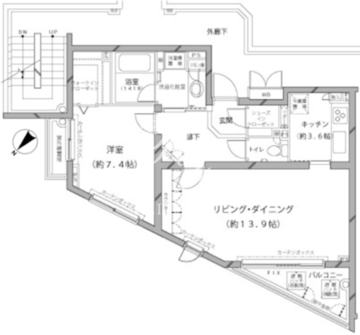 ＭＦＰＲコート代官山 401 間取り図