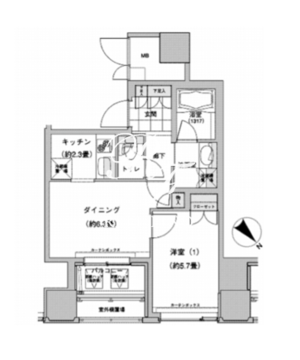 ウエストパークタワー池袋 2313 間取り図