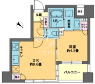カスタリア人形町2 203 間取り図