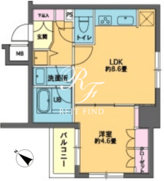 カスタリア東日本橋2 608 間取り図