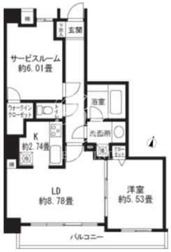レジディア三軒茶屋2 305 間取り図