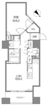 ルクレ新川レジデンス 1303 間取り図