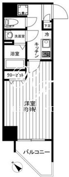 クリアルプレミア八丁堀 401 間取り図