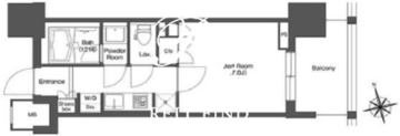 リーブルグラント西新宿 W-506 間取り図