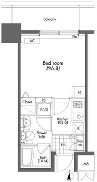 プライムアーバン初台 710 間取り図