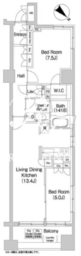 コンフォリア本駒込 1203 間取り図