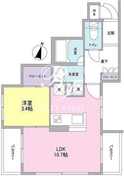 コンフォリア麻布台 401 間取り図