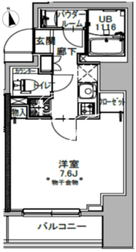 エスレジデンス八丁堀ウーナ 301 間取り図