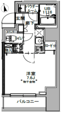 エスレジデンス八丁堀ウーナ 401 間取り図