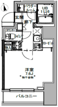 エスレジデンス八丁堀ウーナ 501 間取り図