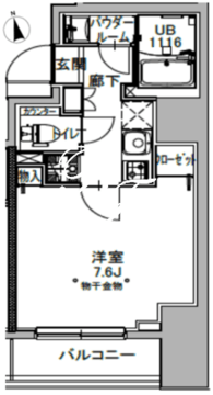 エスレジデンス八丁堀ウーナ 1001 間取り図