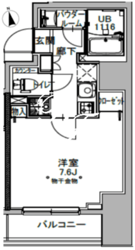 エスレジデンス八丁堀ウーナ 1201 間取り図