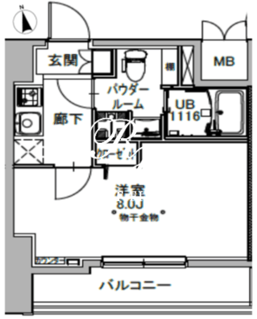 エスレジデンス八丁堀ウーナ 802 間取り図