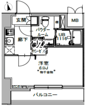 エスレジデンス八丁堀ウーナ 1002 間取り図