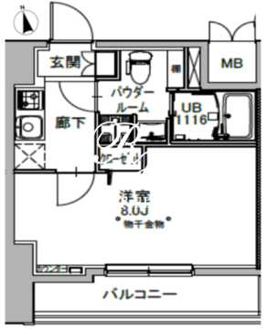 エスレジデンス八丁堀ウーナ 1202 間取り図