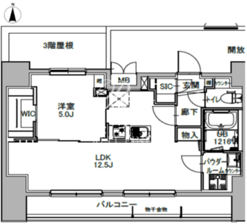 エスレジデンス八丁堀ウーナ 403 間取り図