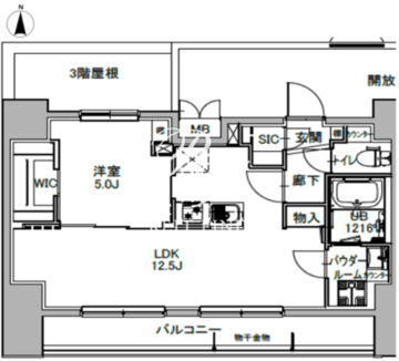 エスレジデンス八丁堀ウーナ 503 間取り図