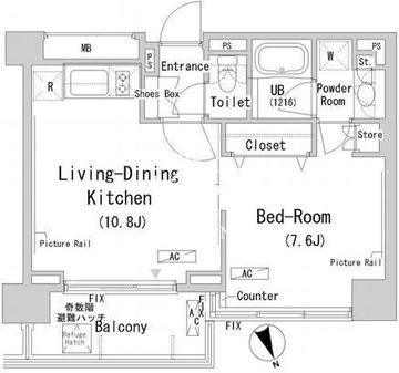 パークキューブ代々木富ヶ谷 801 間取り図