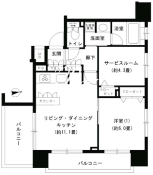 パークキューブ浅草田原町 601 間取り図